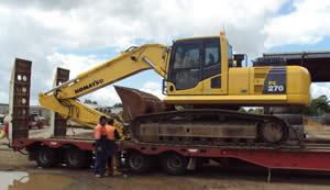 Komatsu Excavator PC270 on truck